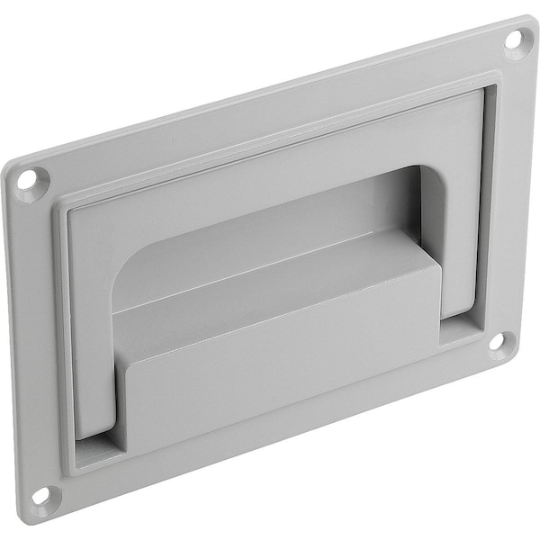 Recessed Handle Fold-Down, L=170, H=80, Form:A, Screw On Aluminum, Gray Ral7035, Comp:Powder-Coated